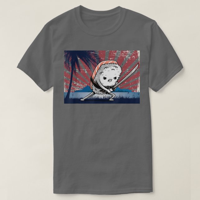 T-shirt Samurai Katana Funny Sushi japonais (Design devant)