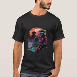 T-shirt Samurai Lemur Pagoda Temple Japonais Guerrier Japo