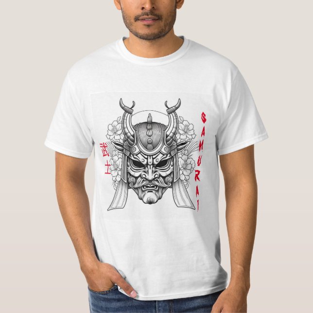 T-shirt Samurai Masque Craft Coloration Dans (Devant)