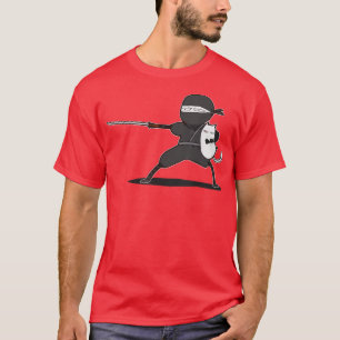 T-shirt Samurai Ninja avec Cat Funny