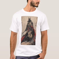 Samurai Ninja Chevalier foncé avec Katana T-Shi