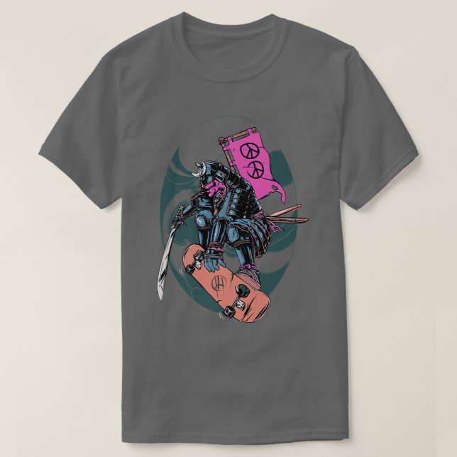 T-shirt Samurai Ninja Japon Skateboard Appareils (Design devant)