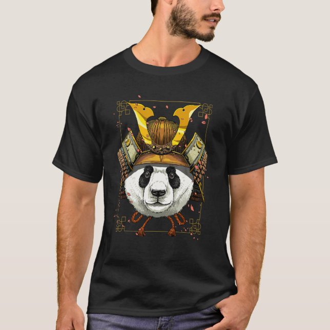 T-shirt Samurai Panda Bear Japanese Warrior Bushido Japane (Devant)