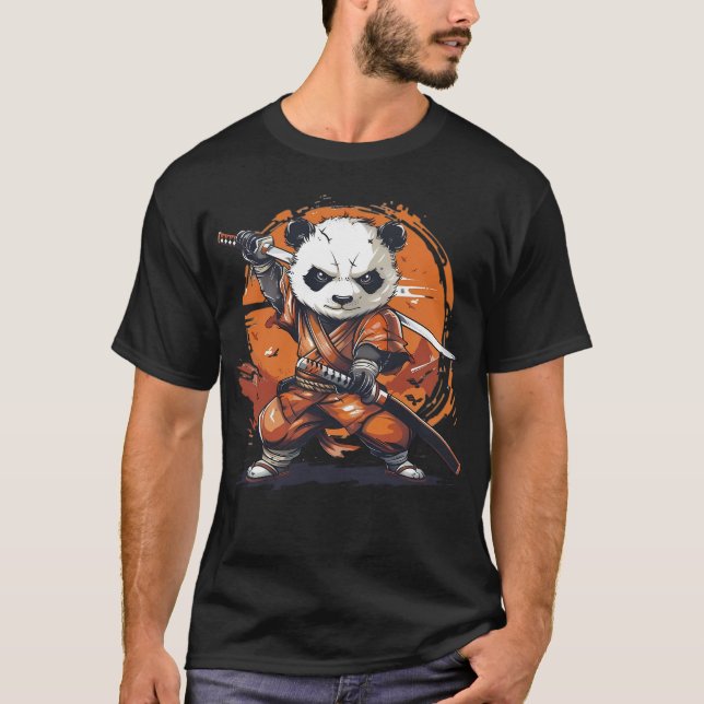 T-shirt Samurai Panda : L'esprit guerrier (Devant)