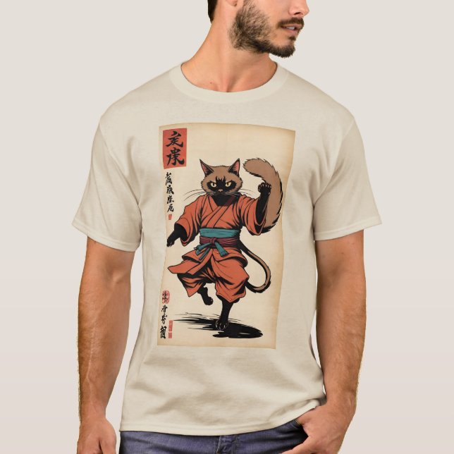 T-shirt Samurai Paws : Le Ronin Rouge (Devant)