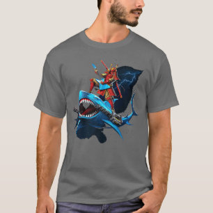 T-shirt Samurai Shark Funny pun