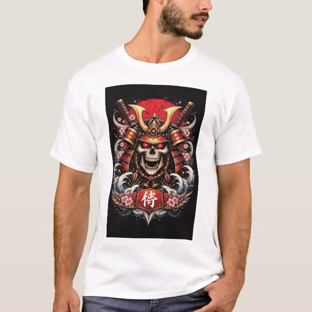 T-shirt Samurai Skull Rising Sun – Japanese Warrior Art Co (Devant)