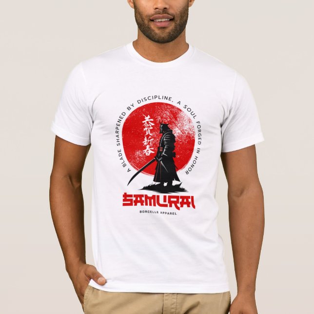 T-shirt Samurai Spirit – Warrior of Discipline and Honor (Devant)
