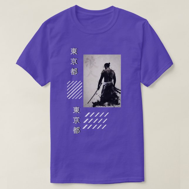 T-shirt Samurai Style Japanese Ronin Warrior Streetwear  (Design devant)
