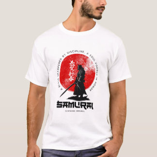 T-shirt Samurai Sunrise - Bold Warrior Art avec japonais C