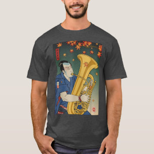 T-shirt Samurai Tuba Music Ukiyoe Automne Automne