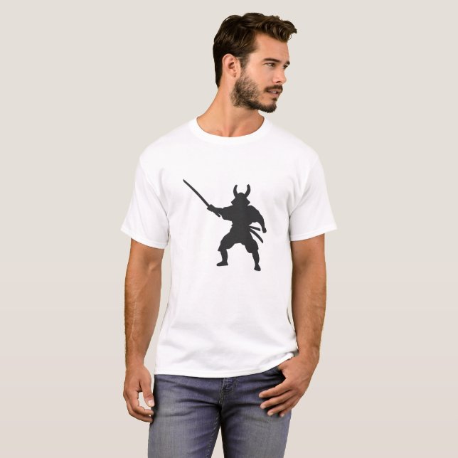 T-shirt Samurai Warrior avec épée - Choisir la couleur de  (Devant entier)