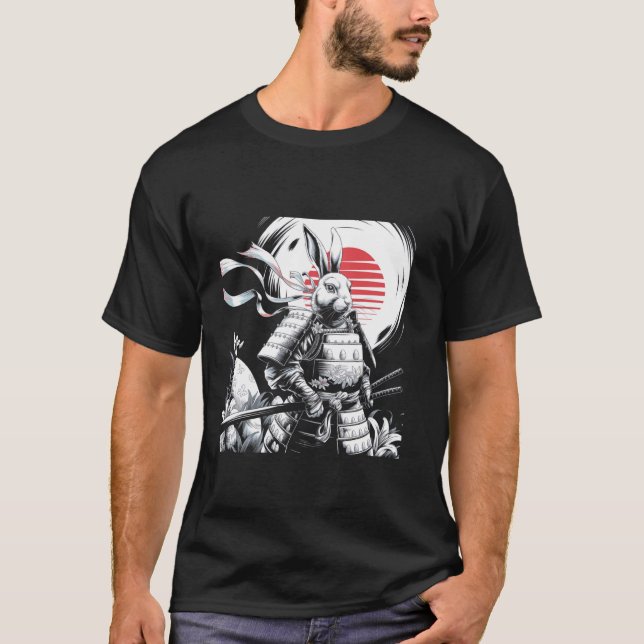T-shirt Samurai Warrior Bunny Lever Soleil Japon Pâques Ar (Devant)
