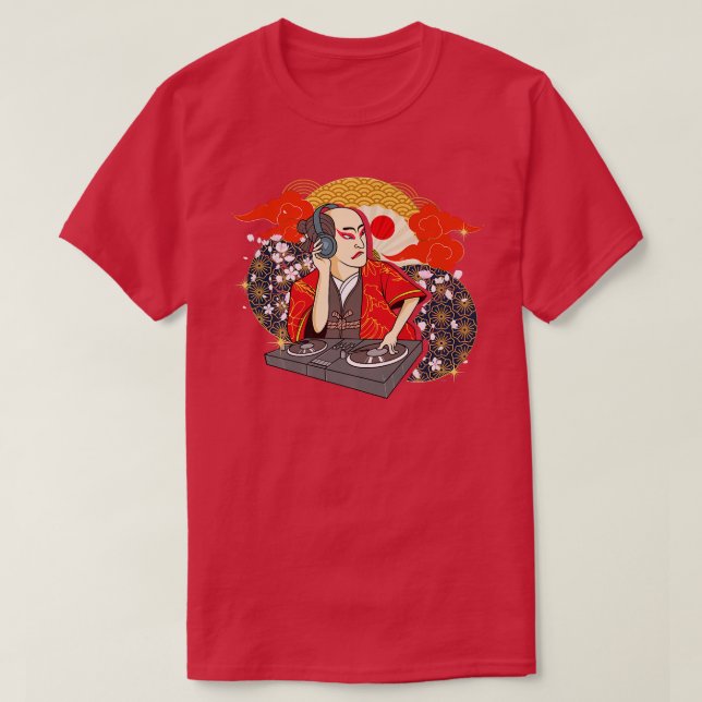 T-shirt Samurai Warrior Bushido Code japonais DJ Swordsmen (Design devant)