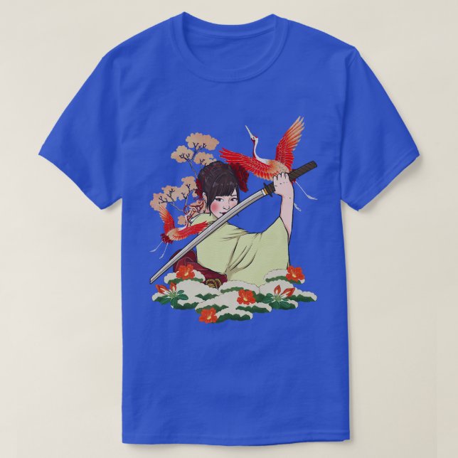 T-shirt Samurai Warrior Bushido Code Japonais Girl Swordsm (Design devant)