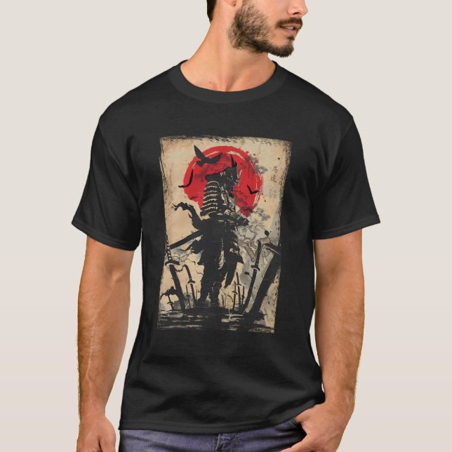T-shirt Samurai Warrior Code Bushido Espadons japonais (Devant)