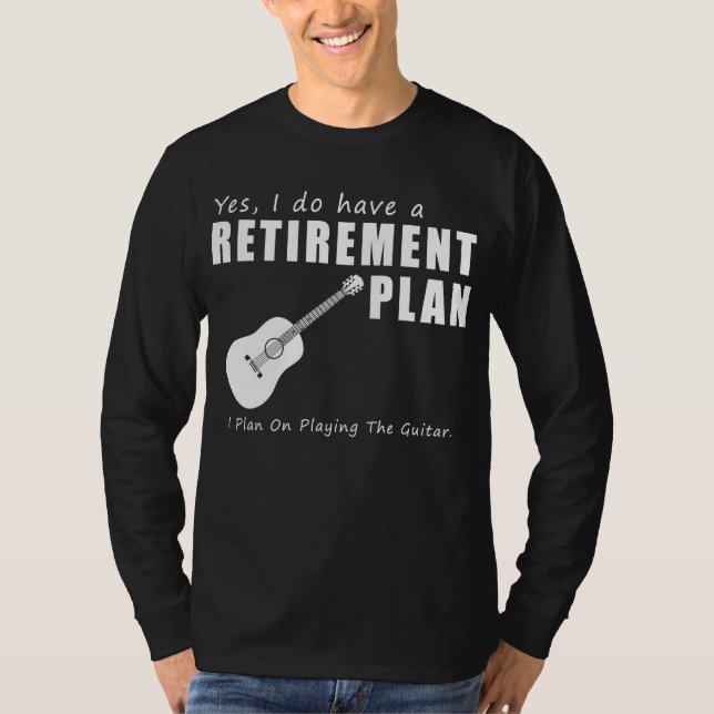 T-shirt S'amuser à la retraite : la guitare joue du funn (Devant)