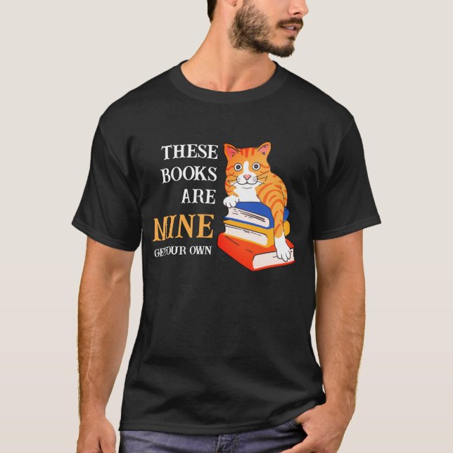 T-shirt S'AMUSER CES LIVRES SONT À MOI Lecture Chat (Devant)