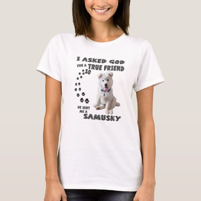 T-shirt Samusky Citation Maman Papa Costume, Mignonne Samo (Devant)