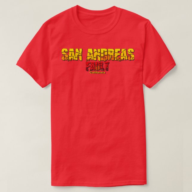 T-shirt San Andreas Fault Californie (Design devant)
