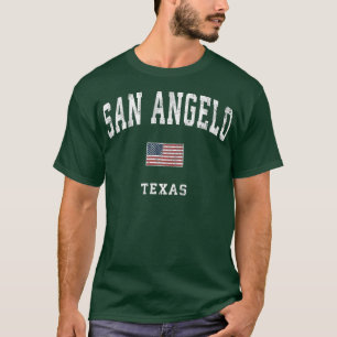 T-shirt San Angelo Texas TX Vintage American Flag Sports