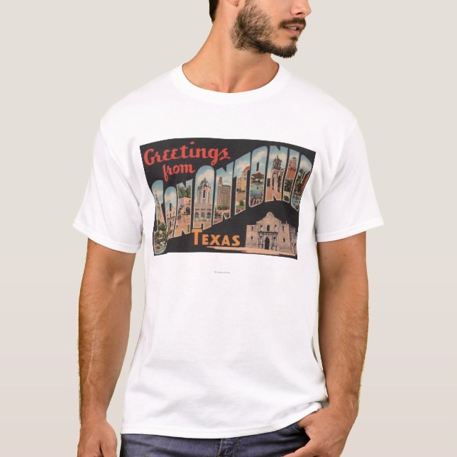 T-shirt San Antonio, le Texas - grandes scènes de lettre (Devant)