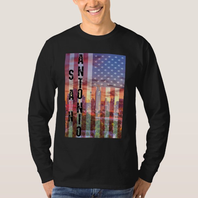 T-shirt San Antonio Skyline Texas (Devant)