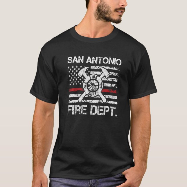 T-shirt San Antonio Texas Fire Department Thin Red Line Wi (Devant)