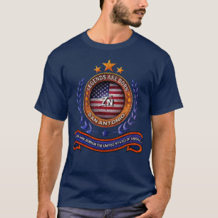 T-shirt San Antonio Texas Légendes Et Drapeau Américain