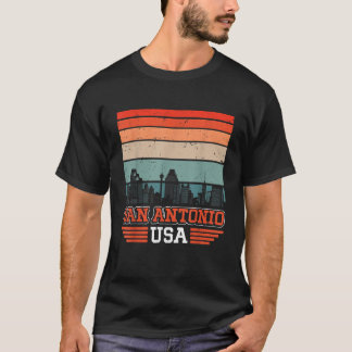 T-shirt San Antonio USA Retro Vintage Sunset Skyline San A