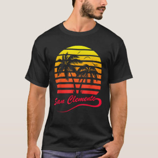 T-shirt San Clemente 80s Summer Beach Palm Tree Sunset