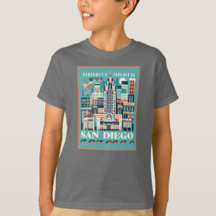 T-shirt San Diego California Art Déco