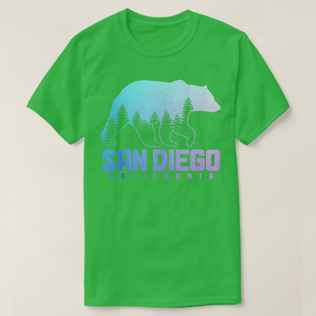 T-shirt San Diego California Bear Grizzly Pride Extérieur  (Design devant)