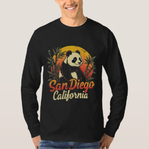 T-shirt San Diego California Retro Sunset Panda Vintage