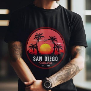 T-shirt San Diego California Retro Sunset Souvenirs 60s