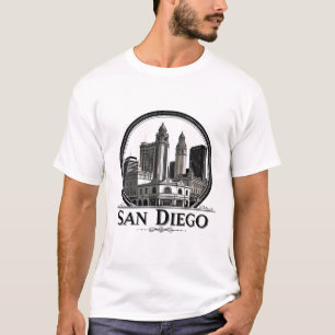 T-shirt San Diego California Skyline Art moderne Cityscape
