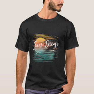 T-shirt San Diego California Style rétro Coloré Décontract