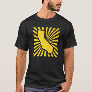 T-shirt San Diego Californie Moutarde Et Marron Éclatement