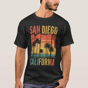 T-shirt San Diego Californie Palmiers Coucher de Soleil Pl