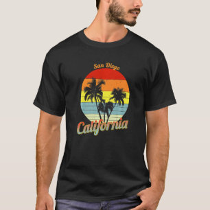 T-shirt San Diego Californie Palmiers Tropicaux Rétro Vac