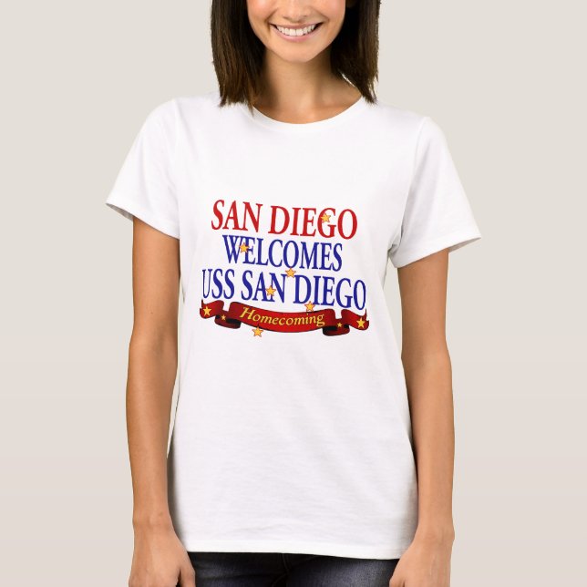 T-shirt San Diego fait bon accueil à USS San Diego (Devant)
