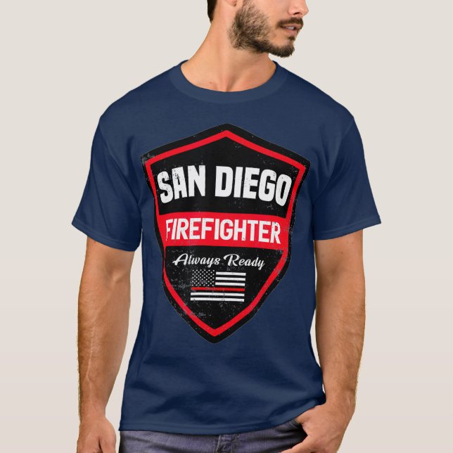 T-shirt San Diego Fire Secourt Firefighter First (Devant)