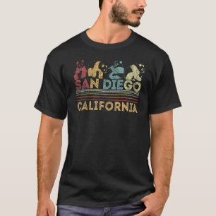 T-shirt San Diego Retro Panda Zoo Californie Vintage