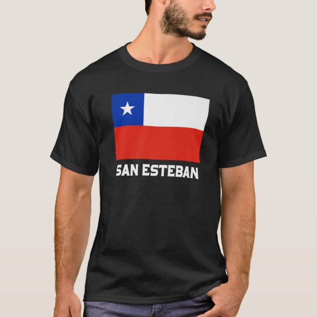 T-shirt San Esteban Républicain Chili Drapeau Emblème Escu (Devant)