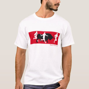 T-shirt San Fermin, Pamplona : courant avec les taureaux,
