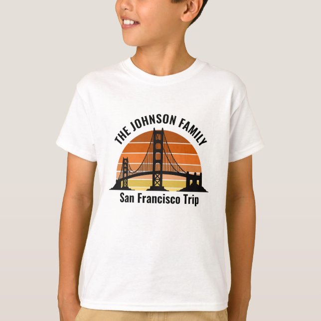 T-shirt San Francisco Bridge Sunset Custom Trip Kids (Devant)