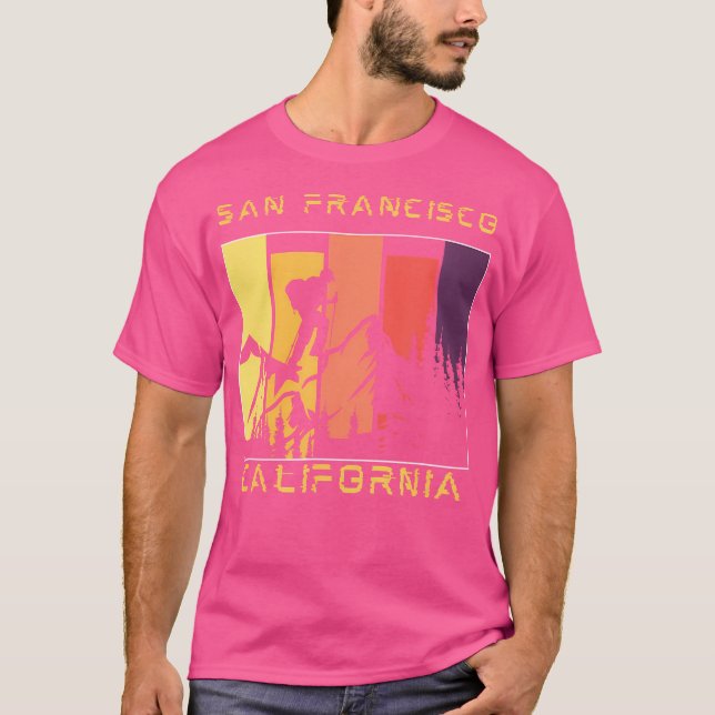 T-shirt San Francisco Ca Distressed Design Mountain Randon (Devant)