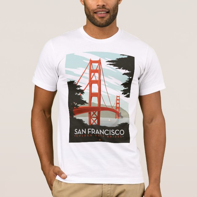 T-shirt San Francisco, CA - Golden Gate Bridge (Devant)