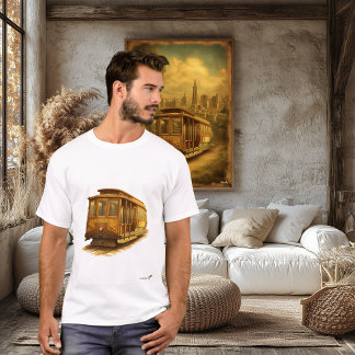 T-shirt San Francisco Cable Car Mid-Century Retro Vintage