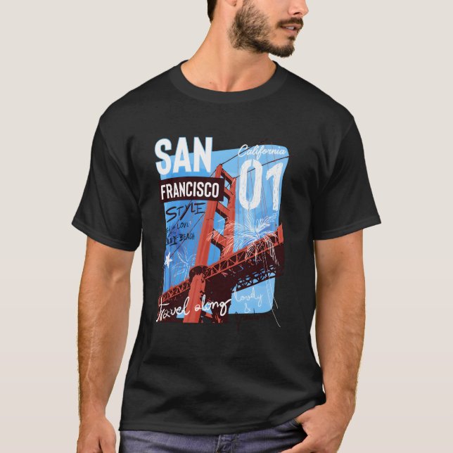 T-shirt San Francisco California Golden Gate Bridge San Fr (Devant)